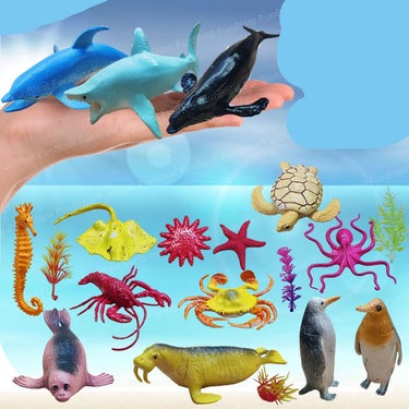AquaWorld | Sumérgete en una aventura submarina - Set de juego de animales marinos realistas para niños con peces